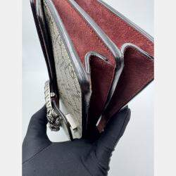 Pre Owned Gucci Rose/Beige GG Supreme Canvas and Suede Small Dionysus Blooms Shoulder Bag