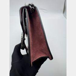 Pre Owned Gucci Beige/Maroon GG Supreme Blooms Canvas and Suede Mini Dionysus Shoulder Bag