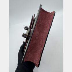 Pre Owned Gucci Beige/Maroon GG Supreme Blooms Canvas and Suede Mini Dionysus Shoulder Bag