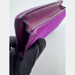 Pre Owned Gucci Purple Velvet And Leather Super Mini Dionysus Shoulder Bag