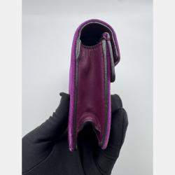 Pre Owned Gucci Purple Velvet And Leather Super Mini Dionysus Shoulder Bag