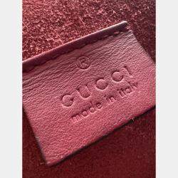 Pre Owned Gucci Beige/Red GG Supreme Canvas and Suede Mini Dionysus Shoulder Bag