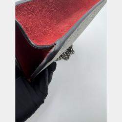 Pre Owned Gucci Beige/Red GG Supreme Canvas and Suede Mini Dionysus Shoulder Bag