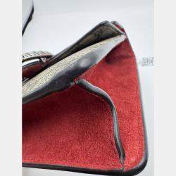 Pre Owned Gucci Beige/Red GG Supreme Canvas and Suede Mini Dionysus Shoulder Bag