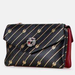 Pre Owned Gucci Red Medium Leather Double Thiara Satchel