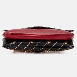 Pre Owned Gucci Red Medium Leather Double Thiara Satchel