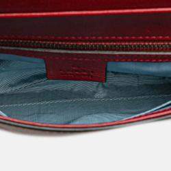 Pre Owned Gucci Red Medium Leather Double Thiara Satchel