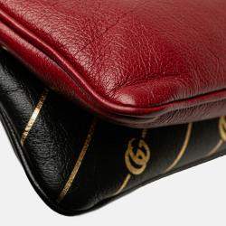 Pre Owned Gucci Red Medium Leather Double Thiara Satchel