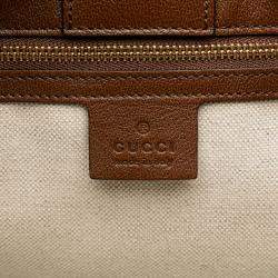 Pre Owned Gucci Brown Medium GG Canvas Horsebit 1955 Tote