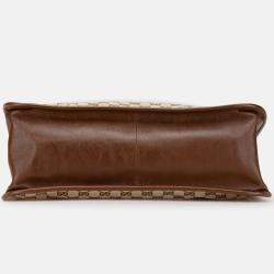 Pre Owned Gucci Brown Medium GG Canvas Horsebit 1955 Tote