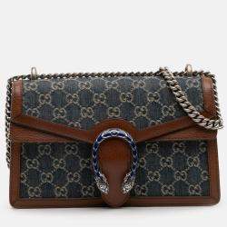 Pre Owned Gucci Blue Small GG Denim Dionysus Shoulder Bag