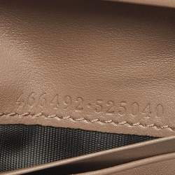 Pre Owned Gucci Beige Matelasse Leather GG Marmont Card Case