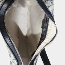 Pre Owned Gucci Navy GG Supreme Large Attache Shoulder Bag