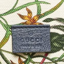 Pre Owned Gucci Multicolor Flora Canvas and Leather Large Tote
