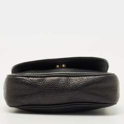 Pre Owned Gucci Black Leather Soho Flap Chain Crossbody Bag