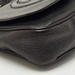 Pre Owned Gucci Black Leather Soho Flap Chain Crossbody Bag