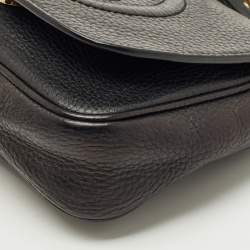 Pre Owned Gucci Black Leather Soho Flap Chain Crossbody Bag