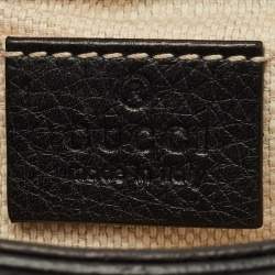 Pre Owned Gucci Black Leather Soho Flap Chain Crossbody Bag