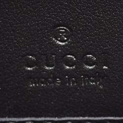 Pre Owned Gucci Black Matelassé Leather GG Marmont Zip Around Wallet
