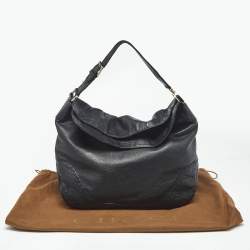 Pre Owned Gucci Black Leather Guccissima Detail Charlotte Hobo