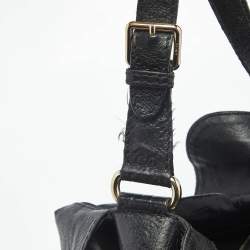 Pre Owned Gucci Black Leather Guccissima Detail Charlotte Hobo