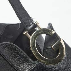 Pre Owned Gucci Black Leather Guccissima Detail Charlotte Hobo