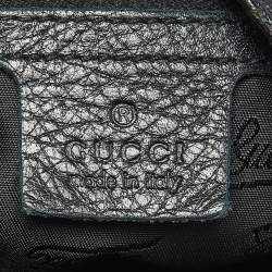 Pre Owned Gucci Black Leather Guccissima Detail Charlotte Hobo