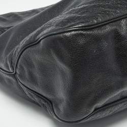 Pre Owned Gucci Black Leather Guccissima Detail Charlotte Hobo