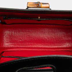 Pre Owned Gucci Black Calfskin Bamboo Night Handbag