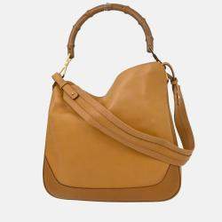 مملوكة مسبقًا Gucci Bamboo Brown Leather Shoulder Bag