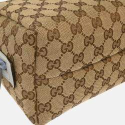 Pre Owned Gucci Beige/Light Blue GG Handbag