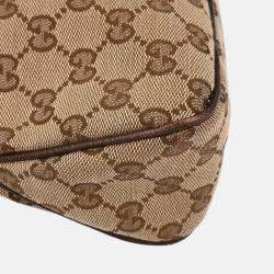 Pre Owned Gucci Beige GG Canvas and Leather Tote Bag