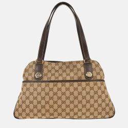 Pre Owned Gucci Beige GG Tote Handbag