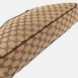 Pre Owned Gucci Beige GG Canvas and Leather Tote Bag