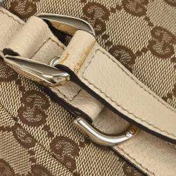 Pre Owned Gucci Beige Canvas GG Hobo Handbag