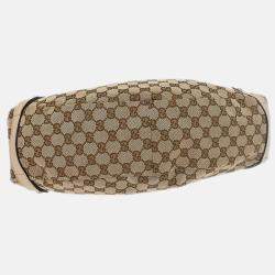 Pre Owned Gucci Beige Canvas GG Hobo Handbag