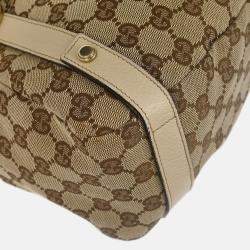 Pre Owned Gucci Beige Canvas GG Hobo Handbag