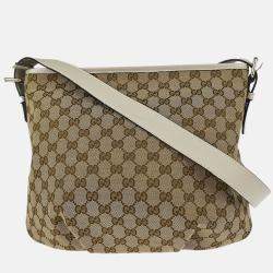 Pre Owned Gucci Beige GG Shoulder Bag
