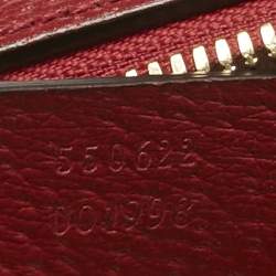 Pre Owned Gucci Red GG Supreme Canvas and Leather Floral Ophidia Square Bag