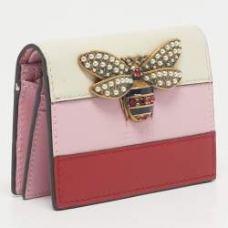 مملوكة مسبقًا محفظة غوتشي جلد متعددة الألوان شريط الملكة مارغريت كارد