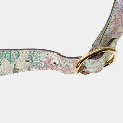 Pre Owned Gucci White Yuko Higuchi Small Calfskin  Floral Print Jackie 1961
