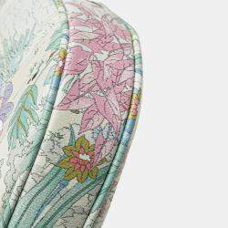 Pre Owned Gucci White Yuko Higuchi Small Calfskin  Floral Print Jackie 1961