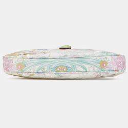 Pre Owned Gucci White Yuko Higuchi Small Calfskin  Floral Print Jackie 1961