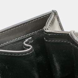 Pre Owned Gucci Black Small Calfskin 1947 Bamboo Top Handle Bag