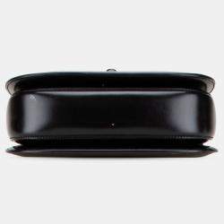Pre Owned Gucci Black Small Calfskin 1947 Bamboo Top Handle Bag