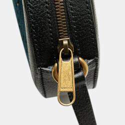 Pre Owned Gucci Blue GG Velvet Ophidia Round Crossbody