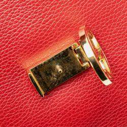 Pre Owned Gucci Red Medium Dollar Calf Interlocking G Satchel