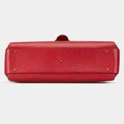 Pre Owned Gucci Red Medium Dollar Calf Interlocking G Satchel