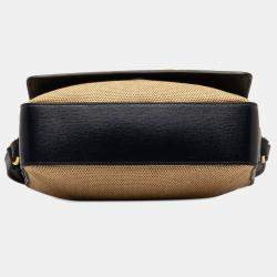 Pre Owned Gucci Blue Brown Horsebit 1955 Flap Pocket Camera Bag