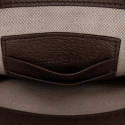 Pre Owned Gucci Beige Brown Mini GG Supreme Ophidia Web Satchel